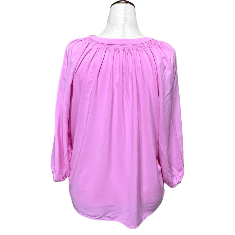 Crown & Ivy Pink 3/4 Sleeve Blouse Size XXL - Picture 2 of 6